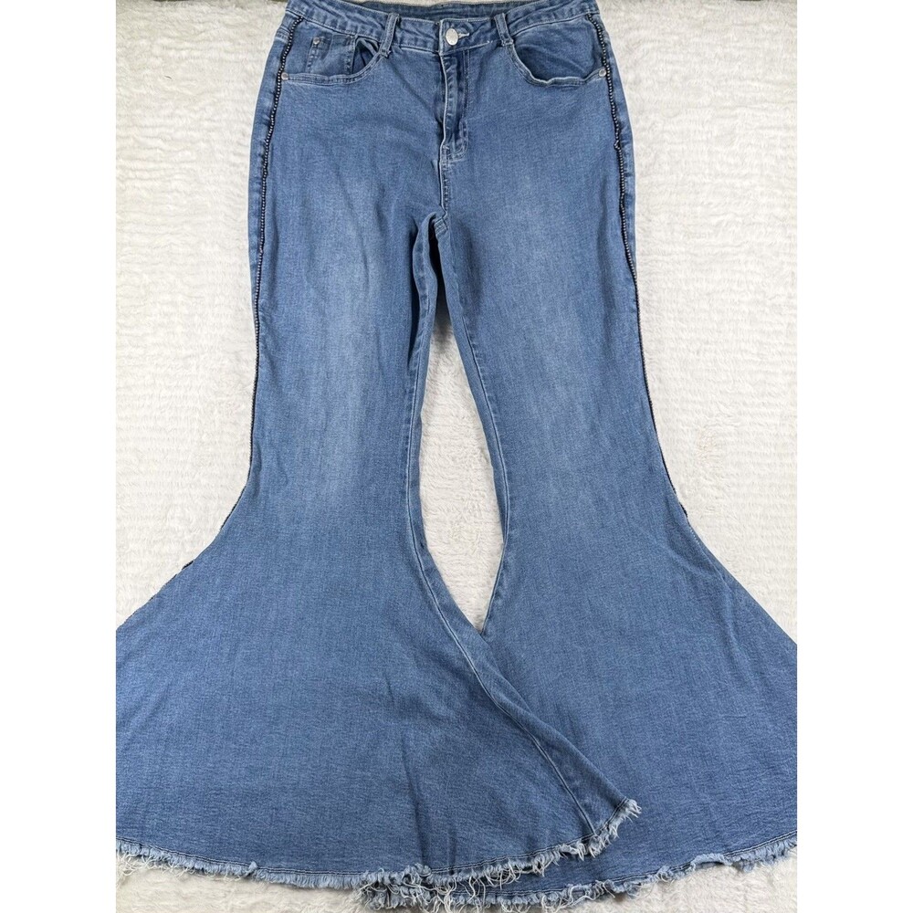 Venus Extreme Super Flare Bell Bottom Jeans Festival Retro Hippie Sz 12 30" bell